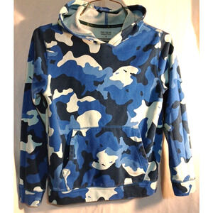 Tek Gear Ultrasoft Fleece Pullover Blue Camo Hoodie Kids Sz M A 143